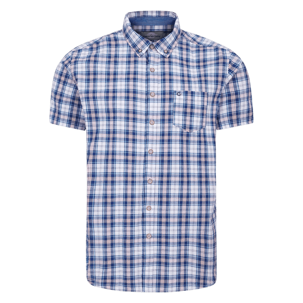 Peter Gribby Pink Check Short Sleeve Shirt for Men