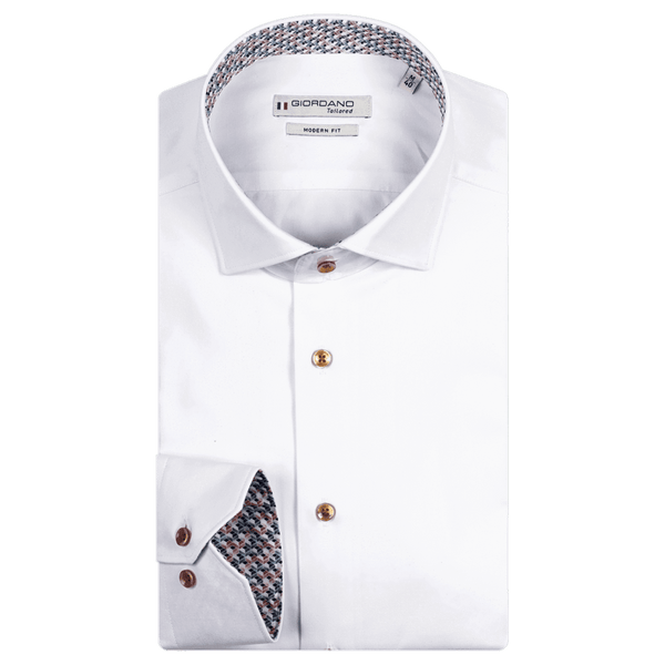 Giordano Long Sleeve Plain Shirt With Trim for Men