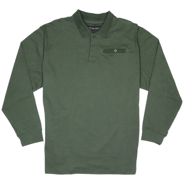 KAM Jeanswear Long Sleeve Peach Finish Polo