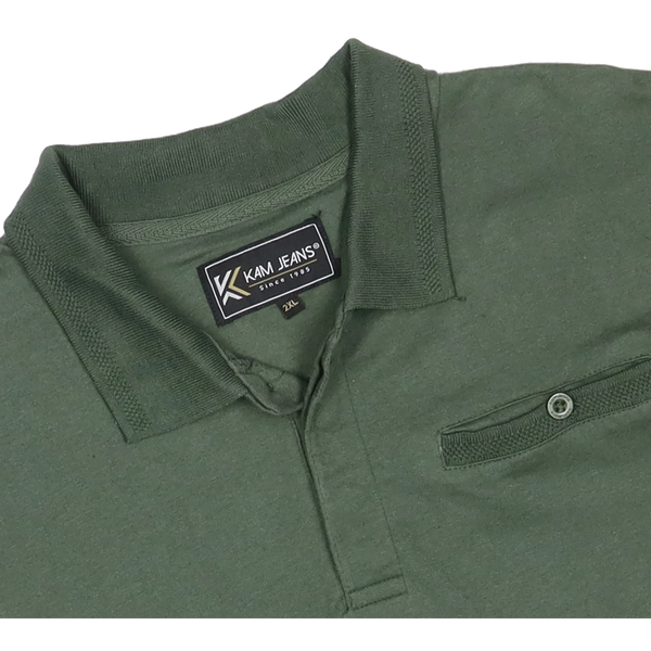 KAM Jeanswear Long Sleeve Peach Finish Polo