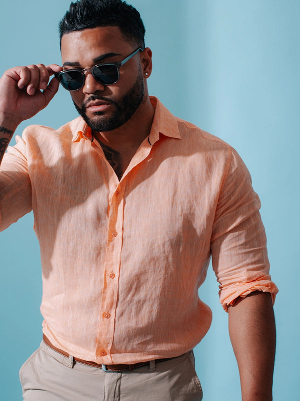 William David Orford Long Sleeve Linen Shirt
