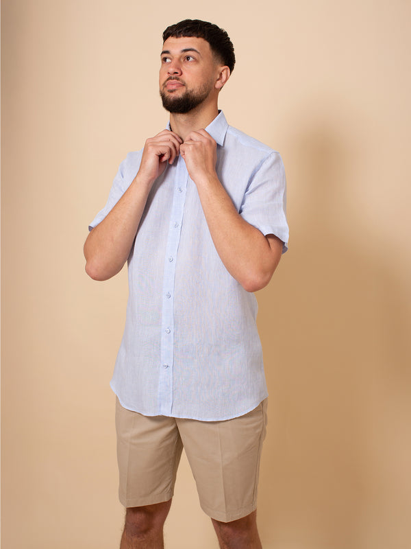 William David Orford Short Sleeve Linen Shirt