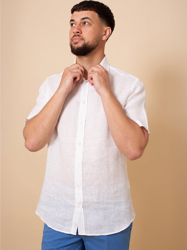 William David Orford Short Sleeve Linen Shirt