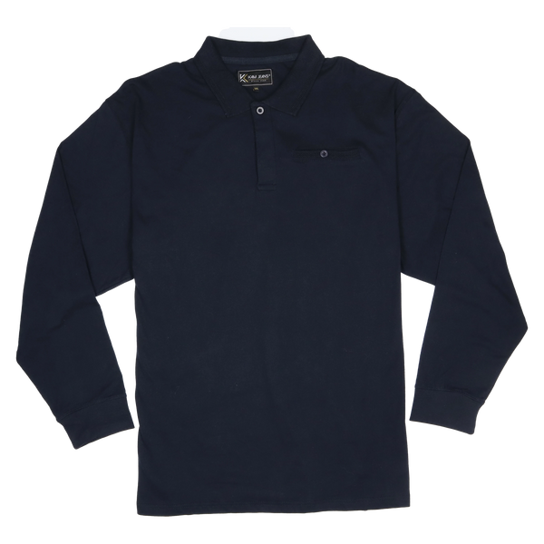 KAM Jeanswear Long Sleeve Peach Finish Polo