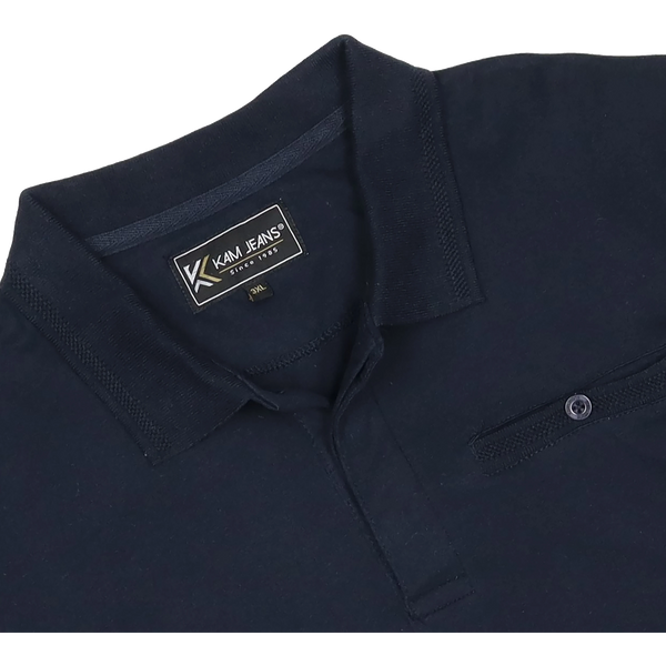 KAM Jeanswear Long Sleeve Peach Finish Polo