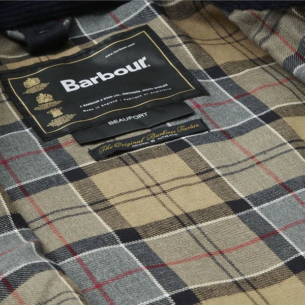 Barbour Beaufort Waxed Jacket for Men in Navy