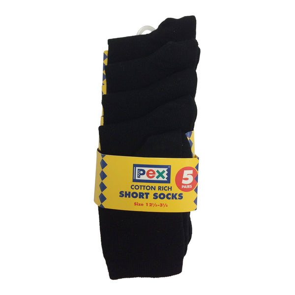 5-Pack Ankle Socks - Black