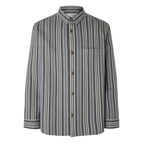 Selected Boxy-James Striped Overshirt