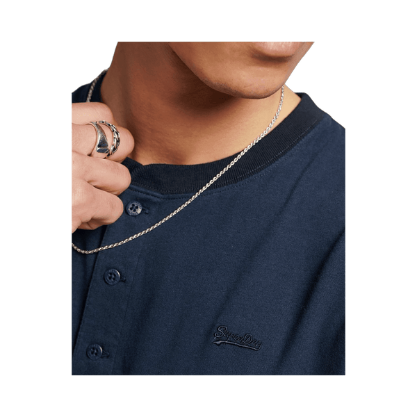 Superdry Organic Cotton Vintage Logo Emb Henley Top