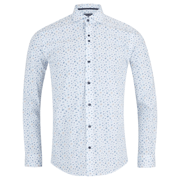 Remus Uomo Printed Stretch Long Sleeve Shirt