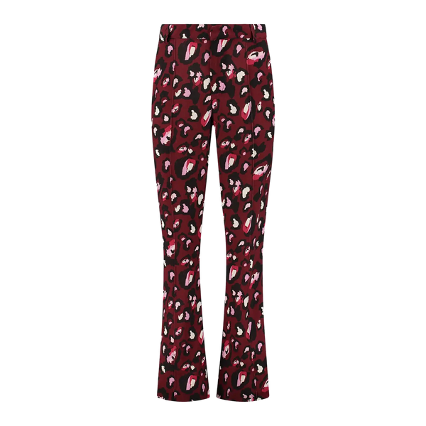 POM Amsterdam Red Leopard Print Trousers for Women