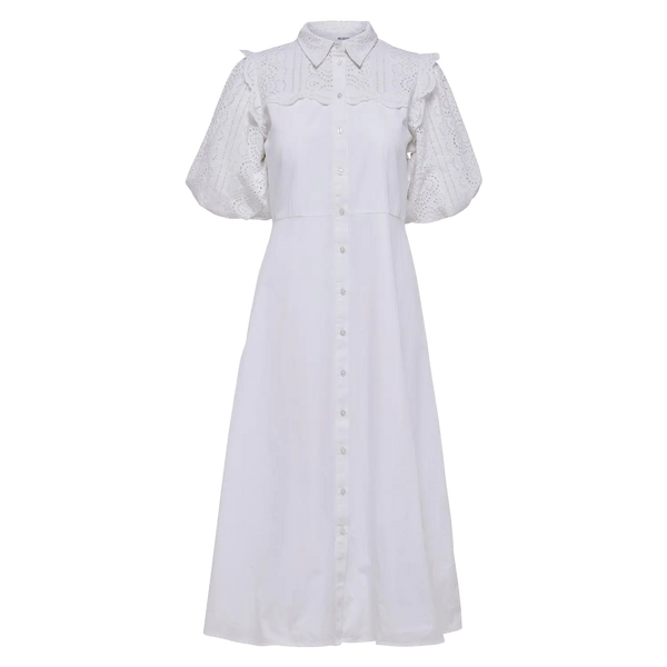 Selected Femme Violette Broderie Anglaise Short Sleeved Dress for Women