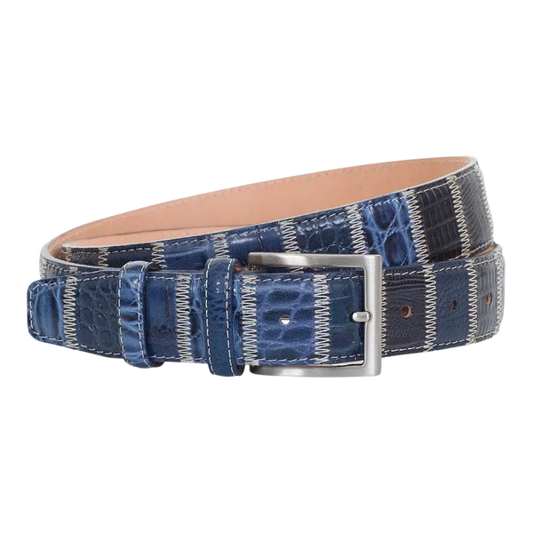 Robert Charles Patchwork Belt for Men in Navy