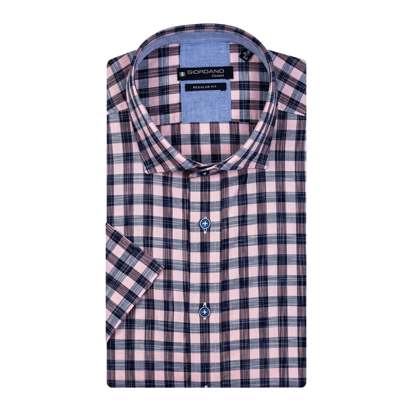 Giordano Large Check Short Sleeve Shirt for Men