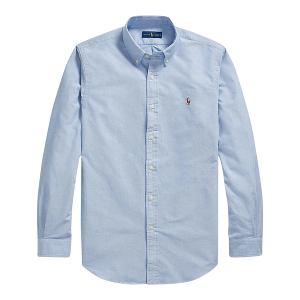 Polo Ralph Lauren Custom Fit Oxford Long Sleeve Shirt in Blue
