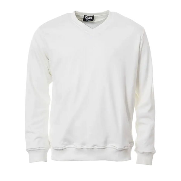 Gunn & Moore Teknik Plain Long Sleeve Cricket Sweater for Adults in Ivory