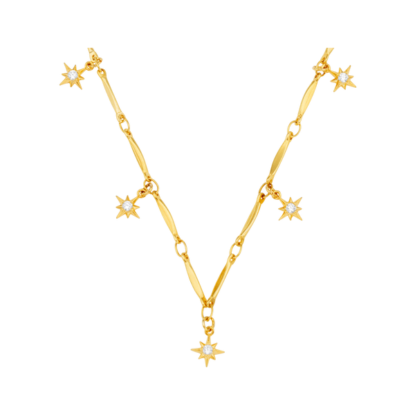Orelia Jewellery Crystal Starburst Multi Charm Drop Necklace