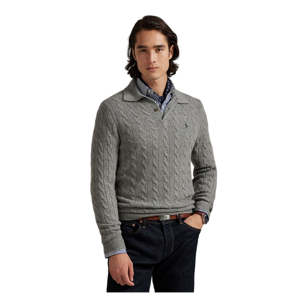 Polo Ralph Lauren Long Sleeve Button Neck Cable Knit Pullover