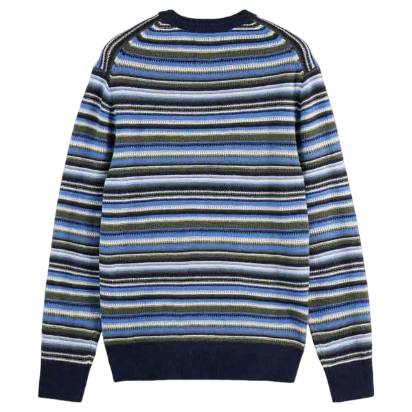 Scotch & Soda Soft Knit Stripe Regular Fit Crew Neck