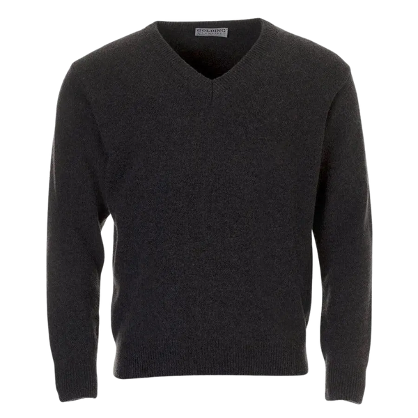 Golding Lambswool V-Neck Sweater in Charcoal