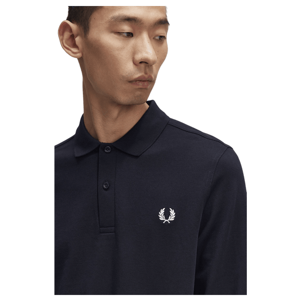Fred Perry Long Sleeve Plain Polo Shirt