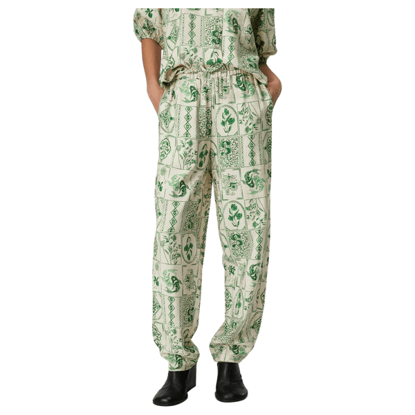 Object Jeli Printed High Waisted Trousers for Women
