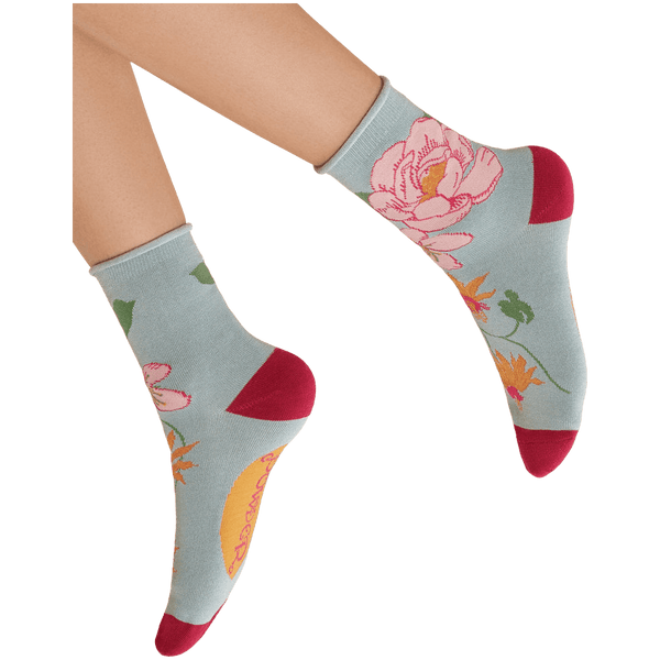 Powder Tropical Flora Ankle Socks for Women