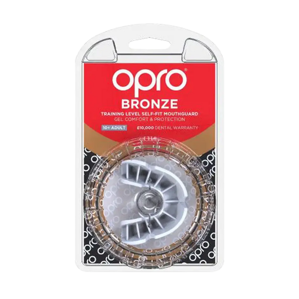 Opro Bronze Mouthguard for Adults and Juniors in White