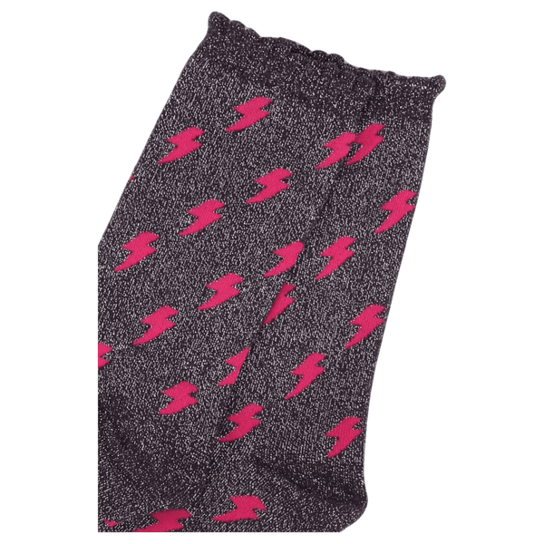 Miss Shorthair Lightning Bolt Glitter Socks for Women