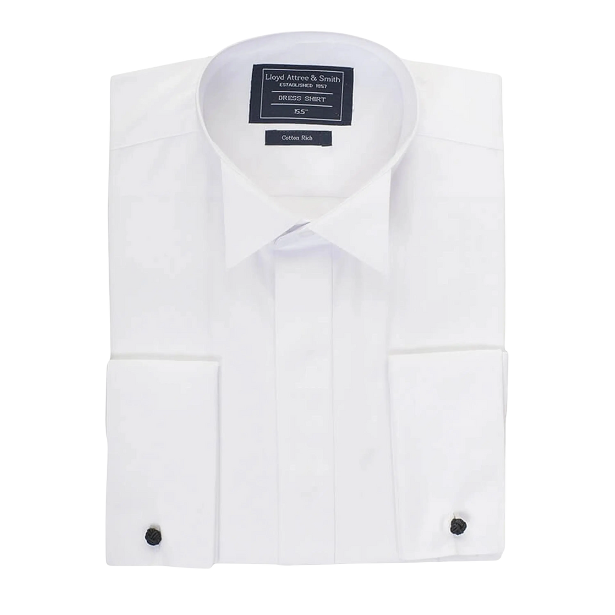 Plain Wing Collar Dress Shirt For Men In White Xlong Length Coes