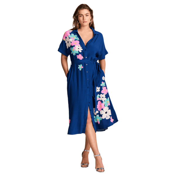 POM Amsterdam Ink Blue Blossom Dress