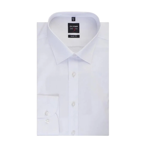 Olymp Level Five Body Fit Shirt for Men in White - Extra Tall