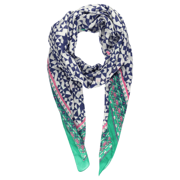 Miss Shorthair Cotton Mosaic Print Scarf