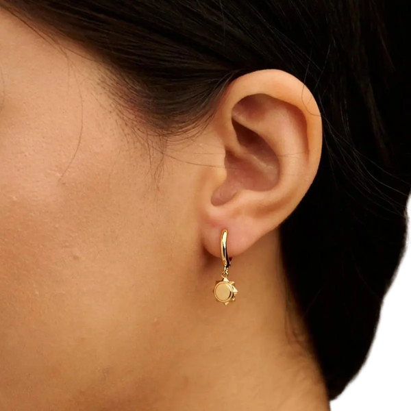 Orelia Jewellery Metal Sun Drop Huggie Hoop Earrings for Women