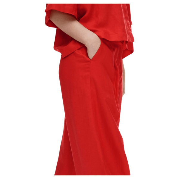 Selected Femme Lyra High-Waisted Wide-Leg Linen Trousers