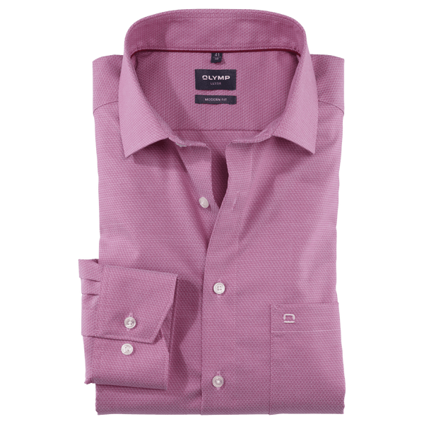 Olymp Textured Plain Long Sleeve Shirt for Men