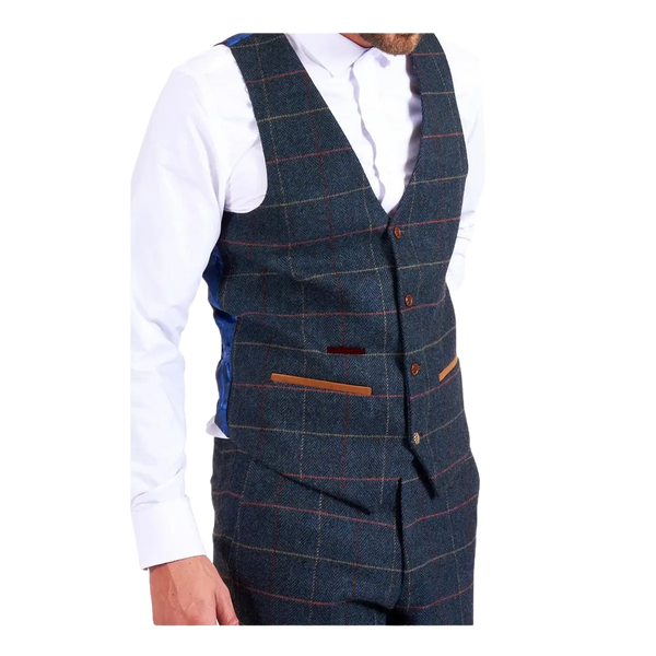 Marc Darcy Eton Tweed Suit Waistcoat for Men