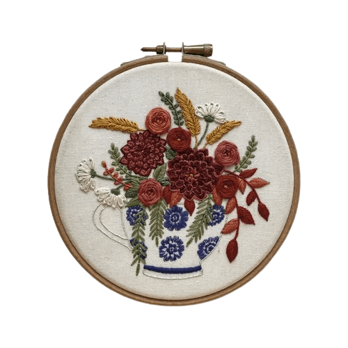 Wimperis Embroidery Floral Teacup Embroidery Kit