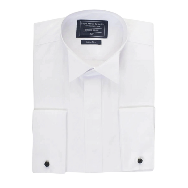 Plain Wing Collar Dress Shirt in White