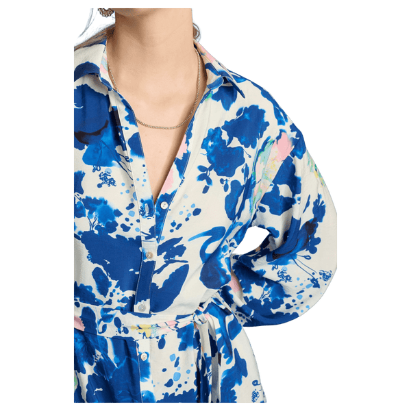 POM Amsterdam Crane Birds Blue Dress