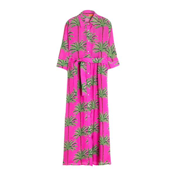 Vilagallo Natalia Palm Print Dress for Women