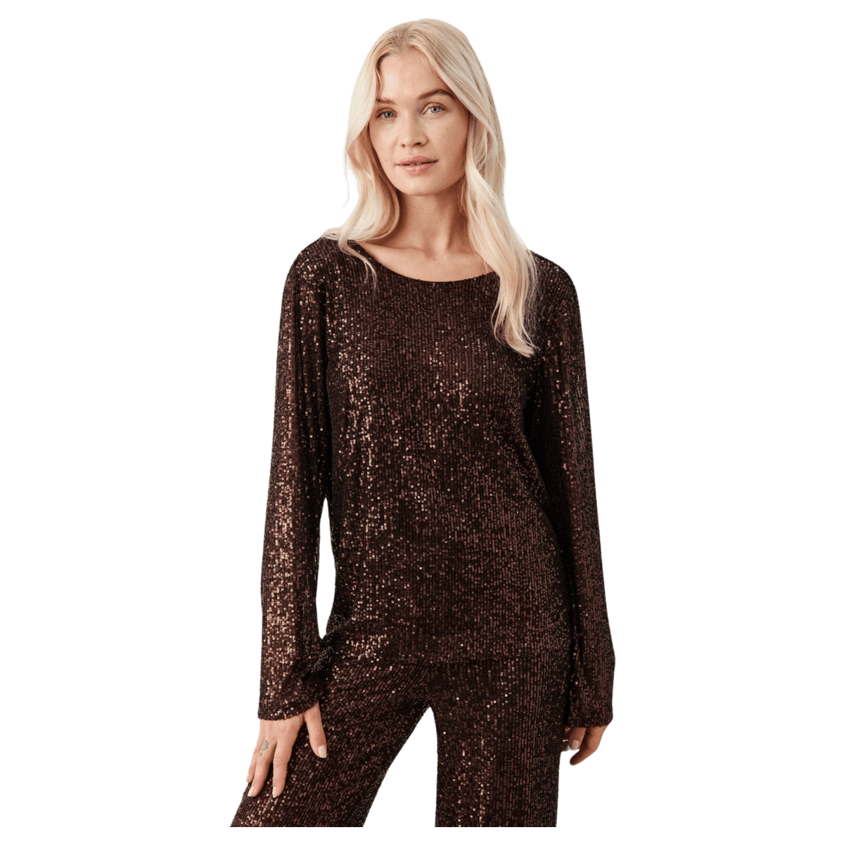 Part Two Darleena Long Sleeve Sequin Top For Women Coes
