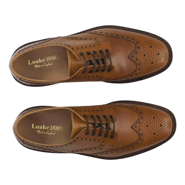Loake Chester Full Brogue Shoes for Men in Tan