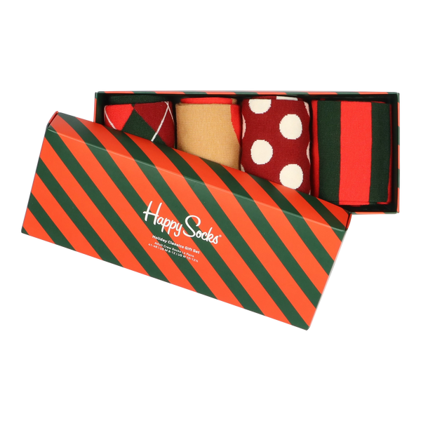 Happy Socks 4 Pack Holiday Classics Gift Set for Men