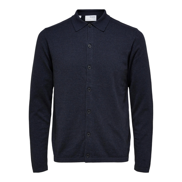 Selected Berg Long Sleeve Knit Polo Cardigan for Men