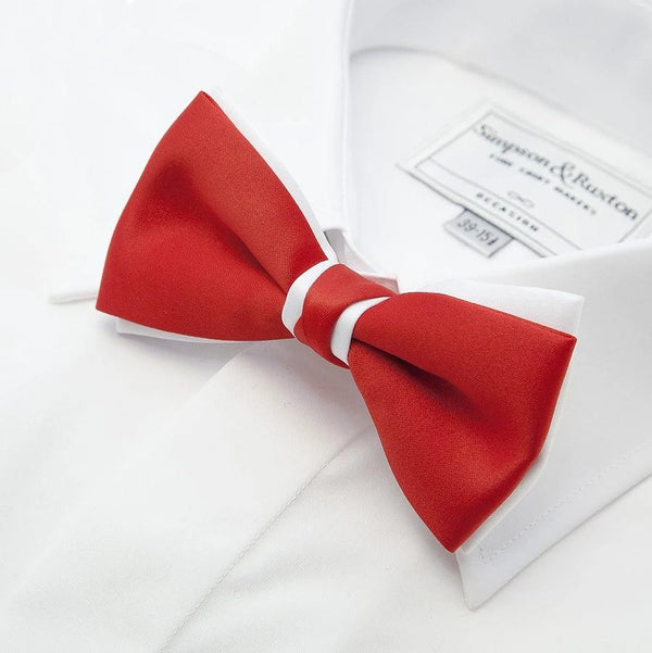 Coes Two Tone Bow Tie in Red and White for Men