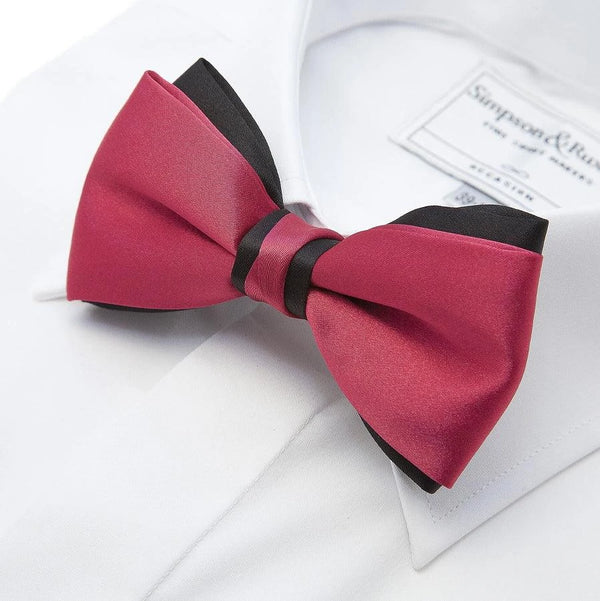 Coes Two Tone Bow Tie in Hot Pink and Black