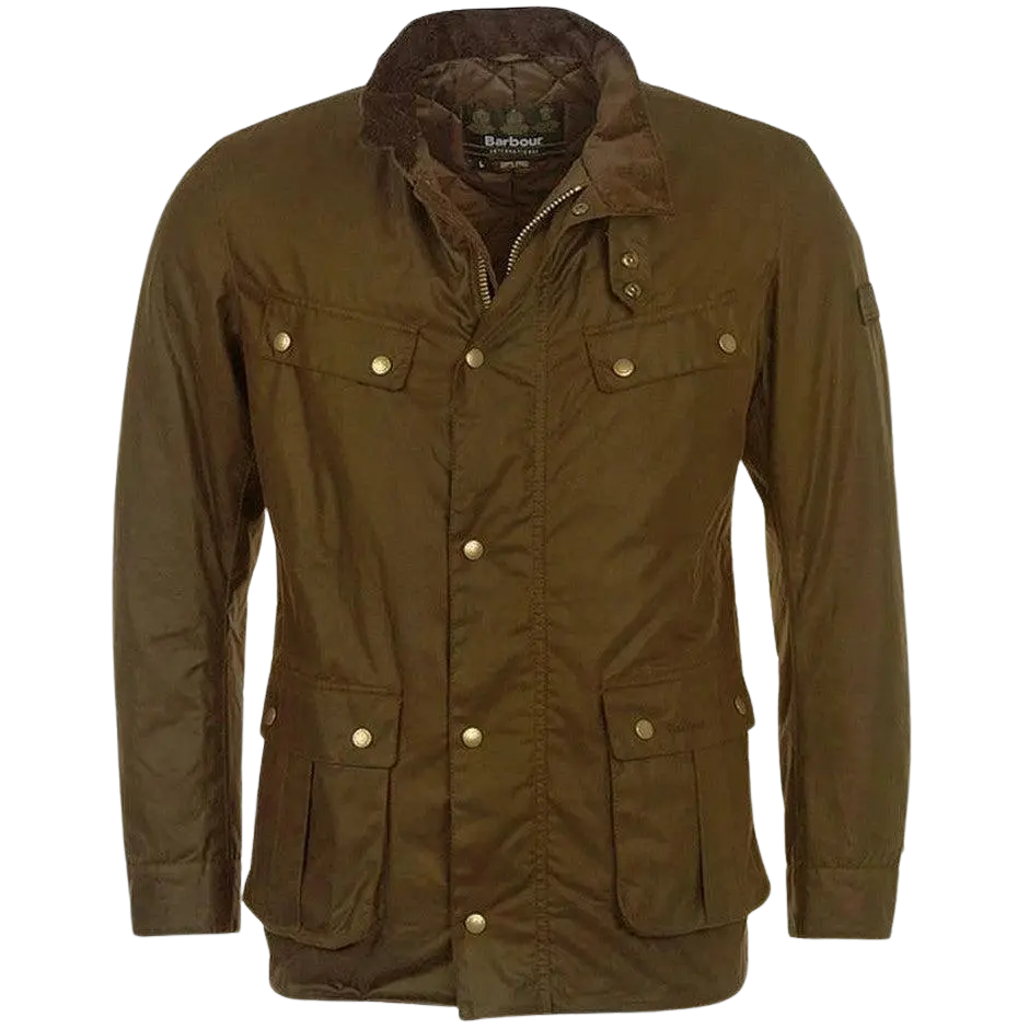 Barbour International Duke Wax Jacket for Men in Bark