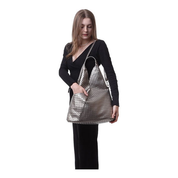 Kris-Ana Metallic Hobo Bag