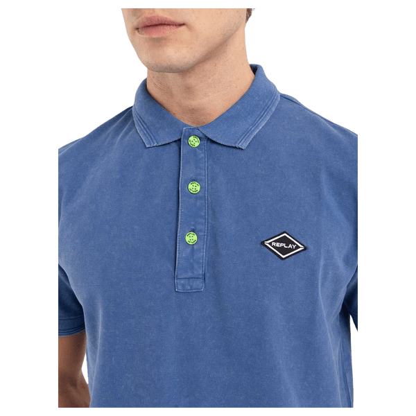 Replay Garment Dyed Cotton Polo Shirt